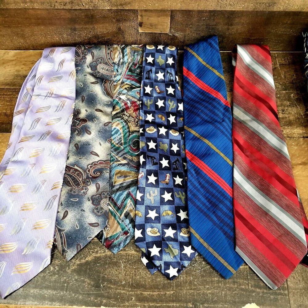 Men's Tie Lot Of 6 Colorful #4